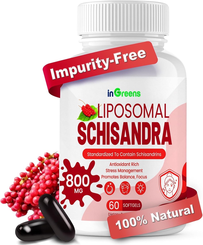 800MG Schisandra Organic Extract, Schisandra Supplement, Schisandra Berry Softgels for Energy Support, Liver Health, Antioksydant Protection & Digestive Wellness - 60 Softgels, Made in USA