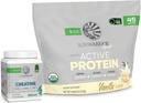 Sunwarrior Aktywne białka organiczne proszek Plant- Based Vanilla Flavored 45 Służenia i kreatura jednowodny proszek 60 Służenia