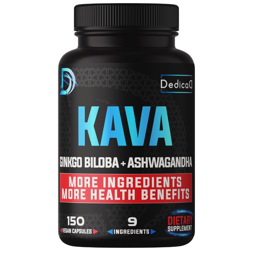 9in1 Kava Kapsułki 5- Miesiące dostaw 15: 1 Ekstrakt na sen, Umysł i wsparcie immunologiczne - 9 Naturalne zioła obejmuje Ginkgo, Ashwagandha, Graviola, Valerian & More - 150 Kapsułki wegetariańskie
