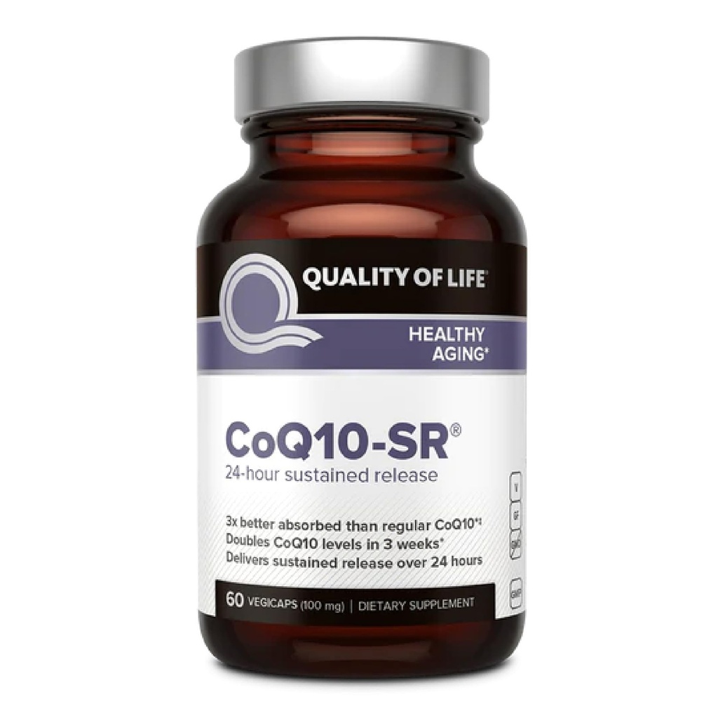 Jakość życia Potężny CoQ10 Trwały uwalniany suplement mikroaktywny dla zwiększonej absorpcji, 100 mg na kapsułkę Wspiera immunologiczne, Energia - 60 Kapsułki roślinne