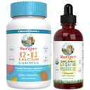 MaryRuth 's Witamina K2 + D3 Gumiaki (Peach Mango & Morecot) & USDA Organic Probiotic Drops 124; Czysty projekt etykiet zweryfikowany ® Bilans 124; Witaminy do wspólnego wsparcia, & Ogólne zdrowie 124; Wegan, Non-GMO, Gluten Free