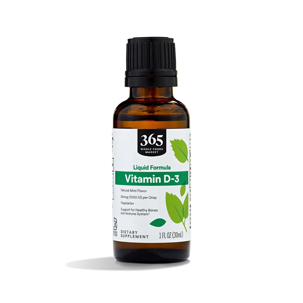 Whole Foods Market, Witamina D- Liquid Mint Flavor 1000IU, 1 OZ