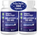 Nature 's Perfect Night Agregates 124; Melatonin 20mg Agregat 124; 180 Quick Disposible Tablets, 2-Pack Agregat 124; Natural Mixed Berry Flavor Agregat 124; High Potency Agregates 124; Sugar Free Agregates 124; Vegan Agregat 124; Gluten Free Agregat 124; 2 Count