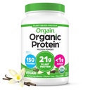 Orgain Organic Vegan Protein Powder, Wanilia Fasola - 21g Białko roślin, 6g włókno prebiotyczne, Brak składników laktozy, Nie dodano cukru, Nie-GMO, Dla shakes & Smoothies, 2.03 lb (Packaging May Vary)