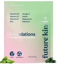 Future Kind Carrageenan- Free Foundations Multivitamin for Women & Men with Omega-3, B12, D3, Cynk, Jod, Magnez, K2 & Selenium, Wegan, Bag Kompostowalny (60ct)