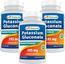 Najlepszy naturalny Glukonian potasu 595 mg 250 tabletek (250 liczenie (opakowanie po 3))