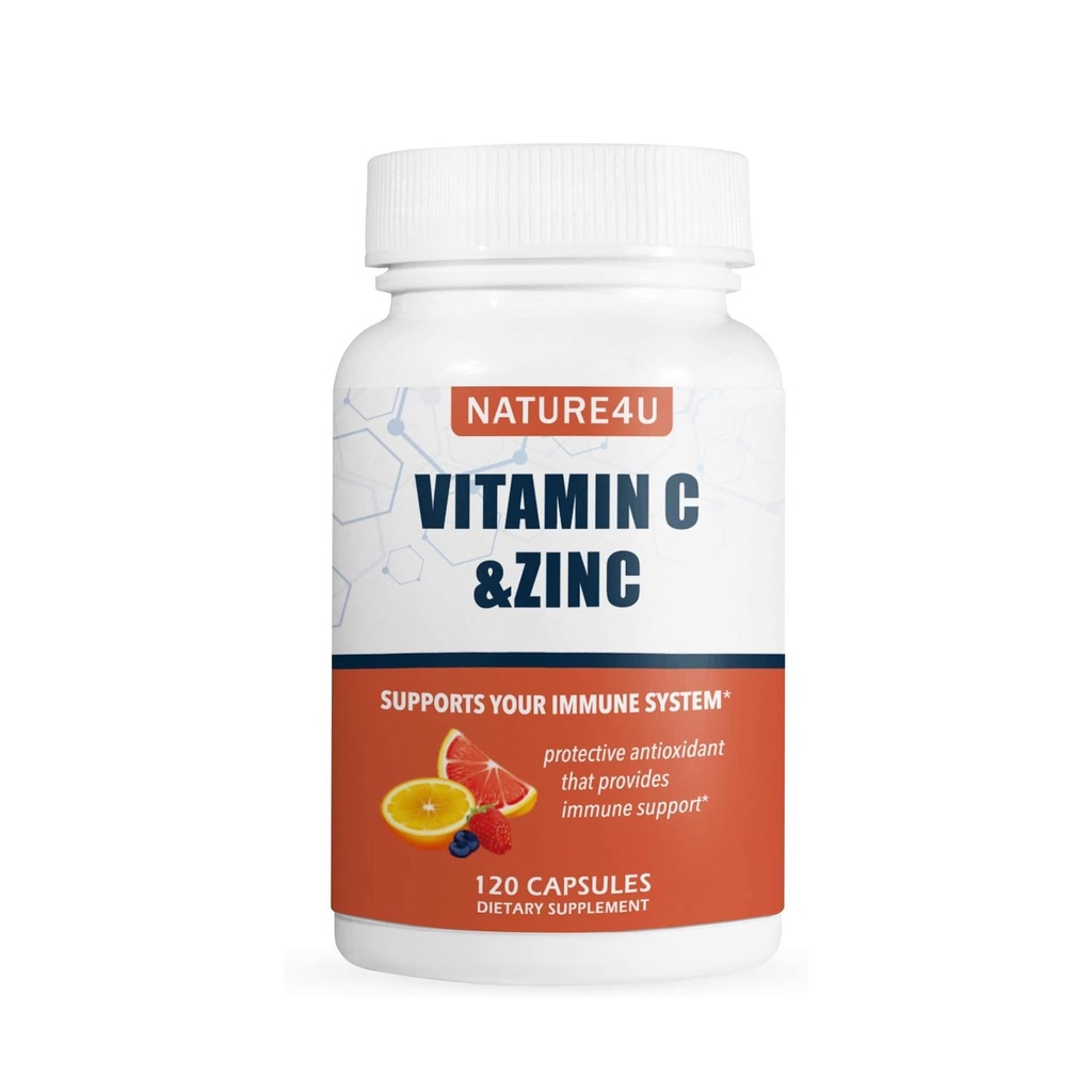 Witamina C 1000mg z cynku, Rose Hips i Citrus Bioflavonoids, Suplement immunologiczny Przeciwutleniacze Ochrona, 120 Kapsułki