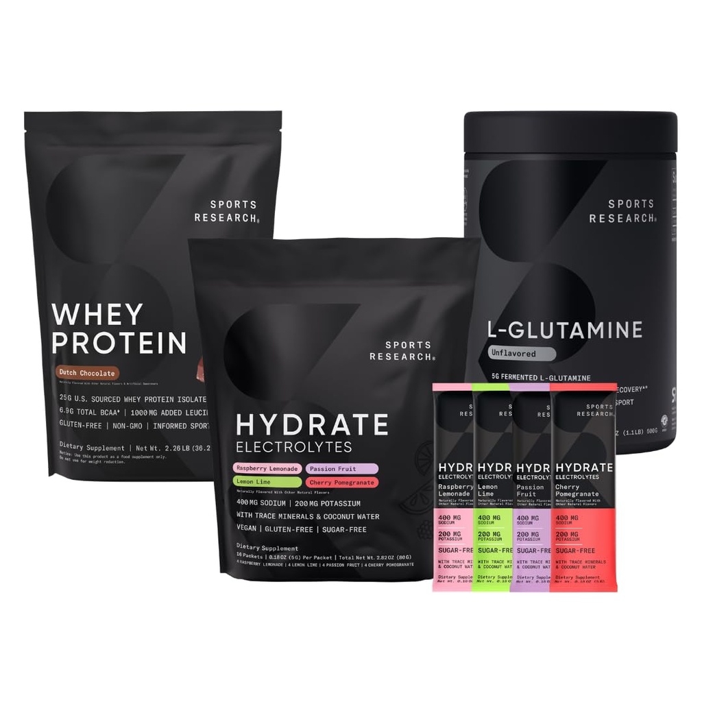 Sporty Badania Multi Flavor Hydrate Electrolytes Pakiety, Holenderski Czekoladowy aromat białka serwatki Isolate Proszek i Unflavored L- Glutamina