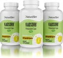 NaturalSlim Natural Potasu Citrate Gluconate 99 mg - Kadsorb Wspiera równowagę elektrolitową & Normalny pH - Absorbowalne suplementy potasu z minerałów eterycznych - Nie GMO 400 Kapsułki 3 Pack