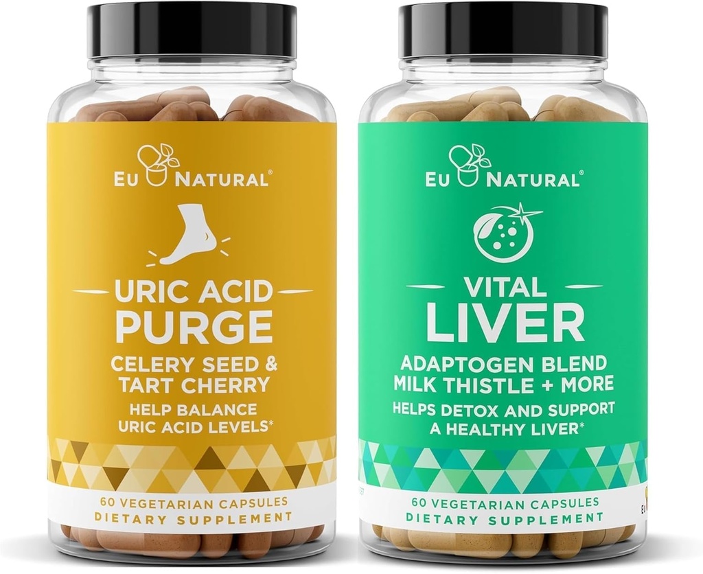 Czystka! Flush kwasu moczowego i Vital Liver Bundle - Detox, Cleanse, i Naprawa do wspólnego wsparcia i aktywnej mobilności Plus Optymalne funkcje wątroby i zdrowia