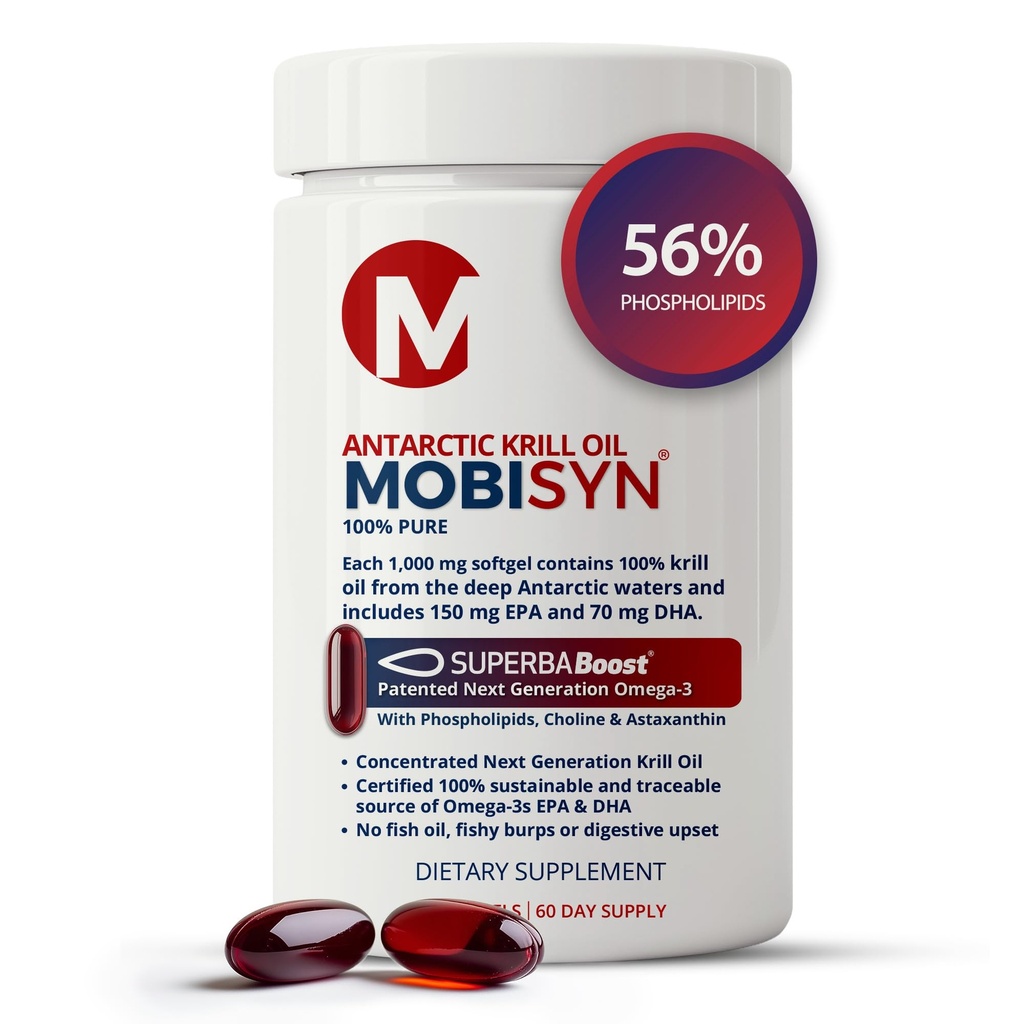 100% Czysty organiczny olej kryla antarktycznego 1000mg, 60- Dni, Omega 3, Najwyższe stężenie 56% fosfolipidów, EPA Cholina, Astaksantyna, Wild Caught, Zrównoważony, Wspiera serce, Mózg, No Fish Oil