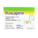 Buscapina Pain Relief Kapsułki - PMS, skurcze, Bóle głowy, wzdęcia, Ból pleców i stawów - dla kobiet i mężczyzn - Pudełko z 24 Kapsułki