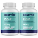 BESTVITE P- 5- P 100mg (240 kapsułki wegetariańskie) (120 x 2) (CoEnzymated Form of B- 6) - No Stearates - Vegan - Non GMO - Gluten Free