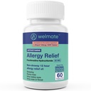 WELMATE - Fexofenadine Hydrochloride 60mg (60 Tablets) - Non Drowsy Allergy Medicine - 12 Hours - Antihistamine - Nose, Eyes, Throat - Generic Allergy Pills - Gluten Free - Over-the-Counter Medication