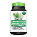 Zenwise Health EGCG Green Tea Extract Capsules with Coffee Bean Extract - 50% EGCG + 98% suplement polifenoli - Green Tea Pills for Skin and Heart Support + Brain Health and Memory Boost - 60 Count