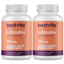 BESTVITE L- Citrulline 750mg na kapsułkę (240 kapsułki wegetariańskie) (120 x 2) - Brak stearynianów - No Silica - No Fillers - Non GMO - Gluten Free - Vegan
