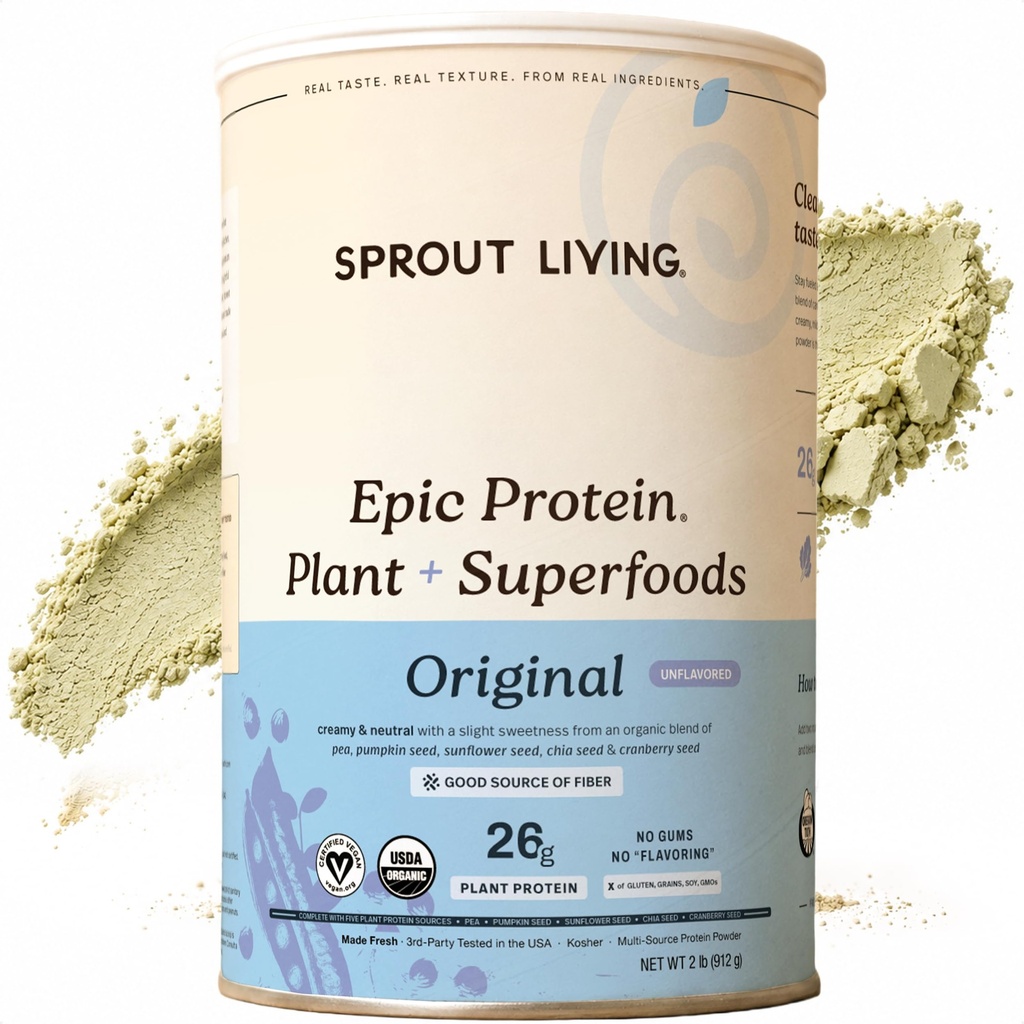 Proso Living Plant Based Protein & Superfoods Powder, Original, Unflavored 124; Organic Protein Powder, Wegan, Non Dairy, Non-GMO, gluten Free, Sugar Free, Perfect Keto Drink Mix (2 lb)