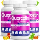 (3 Pack) Quercetin Gummies by BioVitalica - Quercetin with Bromelain Witamina C and Zinc & Elderberry + Witamina D3- 5 in 1 Immune Support - Cynk Quercetin 750 mg dla dzieci i dorosłych
