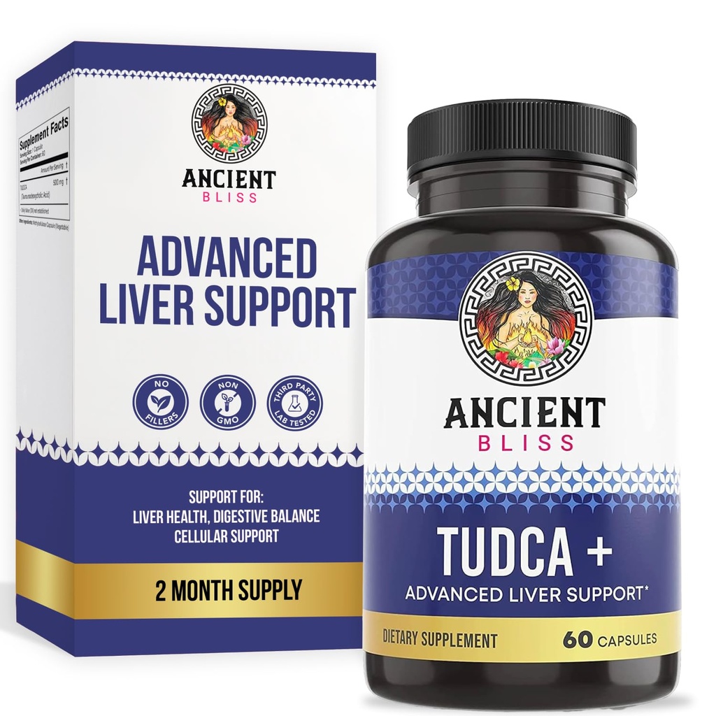 Tudca 500mg, 60 Kapsułek (Kwas tauroursodeoksycholowy) - Suplement do wątroby Bile Salts, Natural Bitter Taste- Vegan Friendly, Nie GMO, Gluten Wolne kapsułki przez starożytny bliss