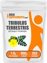 BulkSupplements.com Tribulus Terrestris Extract Powder - Tribulus Terrestris Supplements, Herbal Supplement - Gluten Free, 1,5g per Serving, 500g (1,1 lbs) (opakowanie po 1)