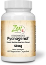 Zen Supplements Pycnogenol 50mg - Standaryzowany francuski wyciąg z kory sosnowej dla przeciwutleniacza i wsparcia zapalnego - Non-GMO, Gluten & Soy Free 60- Vegecaps