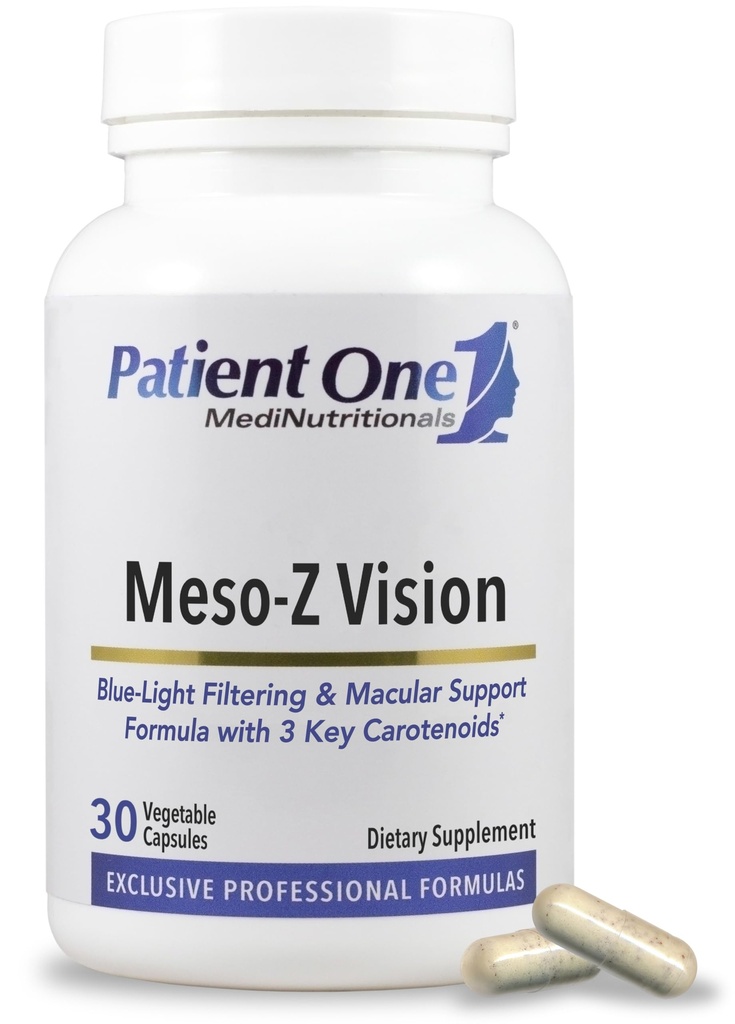 Pacjenta One Mezo- Z Vision Xion124; Suplement do wsparcia zdrowia oczu i niebieskiego światła filtrowanie * Xion124; z luteiną, zeaksantyną i Meso- Zeaksantyną Xion124; 30 Kapsułki
