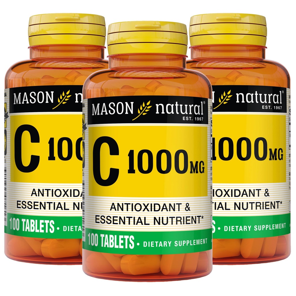 Witamina C 1000 mg, 300 Day Supply, wspomaga zdrowy system immunologiczny, przeciwutleniacz i zasadniczy składnik odżywczy, 3 opakowania