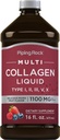 Piping Rock Liquid Collagen 16 fl oz Nether124; 1100mg Nether124; Fruit Flavor Nether124; Multi Collagen Peptydes Nether124; z witaminą C Nether124; Non- GMO, Gluten Free Supplement
