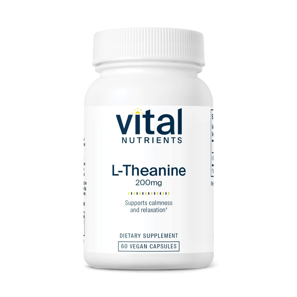 Vital Nutrigents L- Theanine 200mg XI124; Vegan Supplement XI124; L Theanine Supplement Supplements Supples Normal Stress Levels and Cognitive Function * XI124; Gluten, Dairy and Soy Free XI124; 60 kapsułki