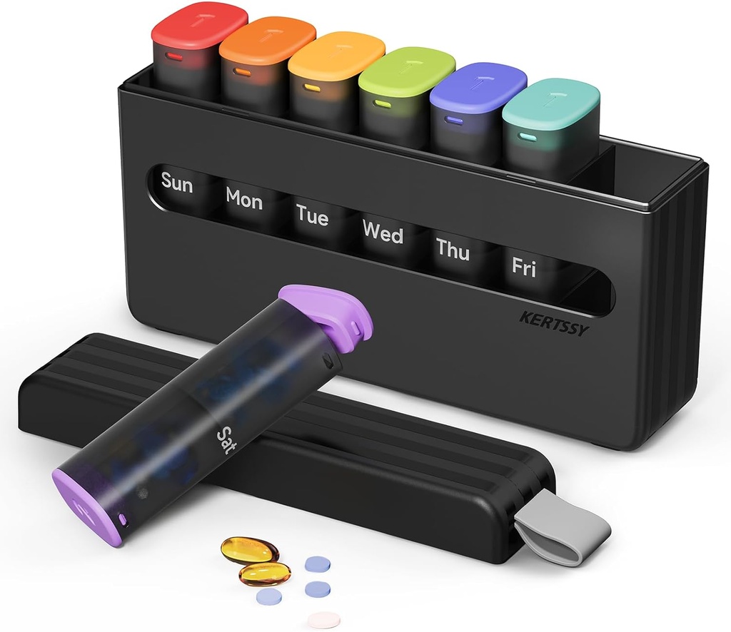 Cotygodniowy Pill Organizer 2 razy dziennie - Am Pm Pill Box 7 dzień, Duży dwukrotnie pill przypadku medycyny dziennej, Witaminy, Oleje rybne, Suplementy Przenośny Tydzień Pill Holder Container, Przezroczysty czarny