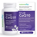 NatureCity True- CoQ10 Ubichinol 100mg Wysoce wchłaniane i stabilizowane Kaneka QH CoQ10 Heart, Brain and Cellular Energy Supplement - (30 Soft Gels) Active CoQ10 as Ubichinol