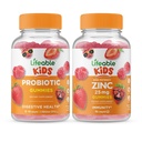 Żywy Probiotyk 2 Miliard CFU Dzieci + Cynk 25mg Dzieci, Gummies Bundle - Great Desting, Suplement witaminy, Gluten Free, GMO Free, Gummy do żucia