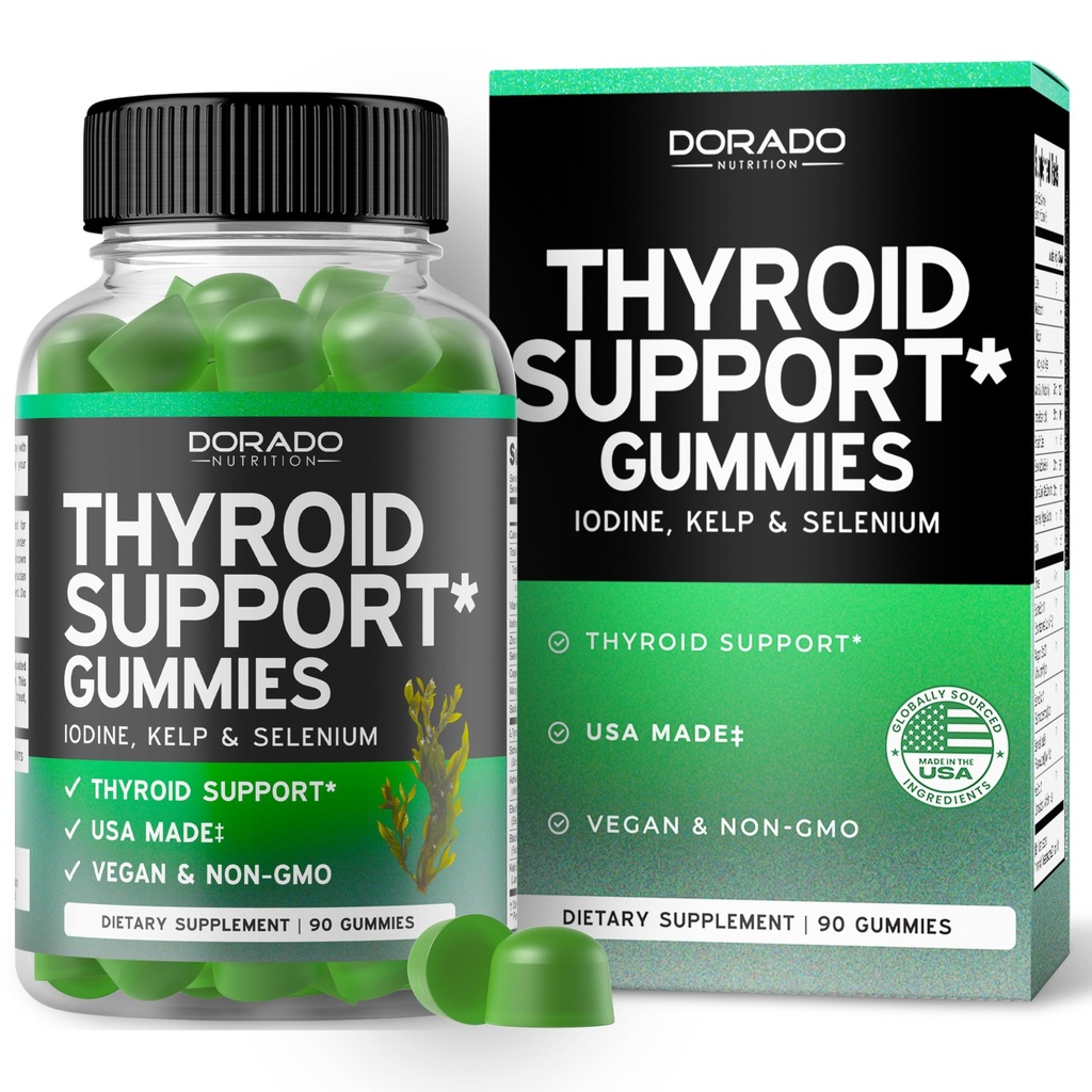 Tyroid Support for Women & Men (90 Gummies) Ashwaganda, Jod, Bladderwrack, Kelp, & Schisandra - Supplement Supplement - Delicious Apple Flavor - Non-GMO, Vegan & Gluten- Free (90 Count)