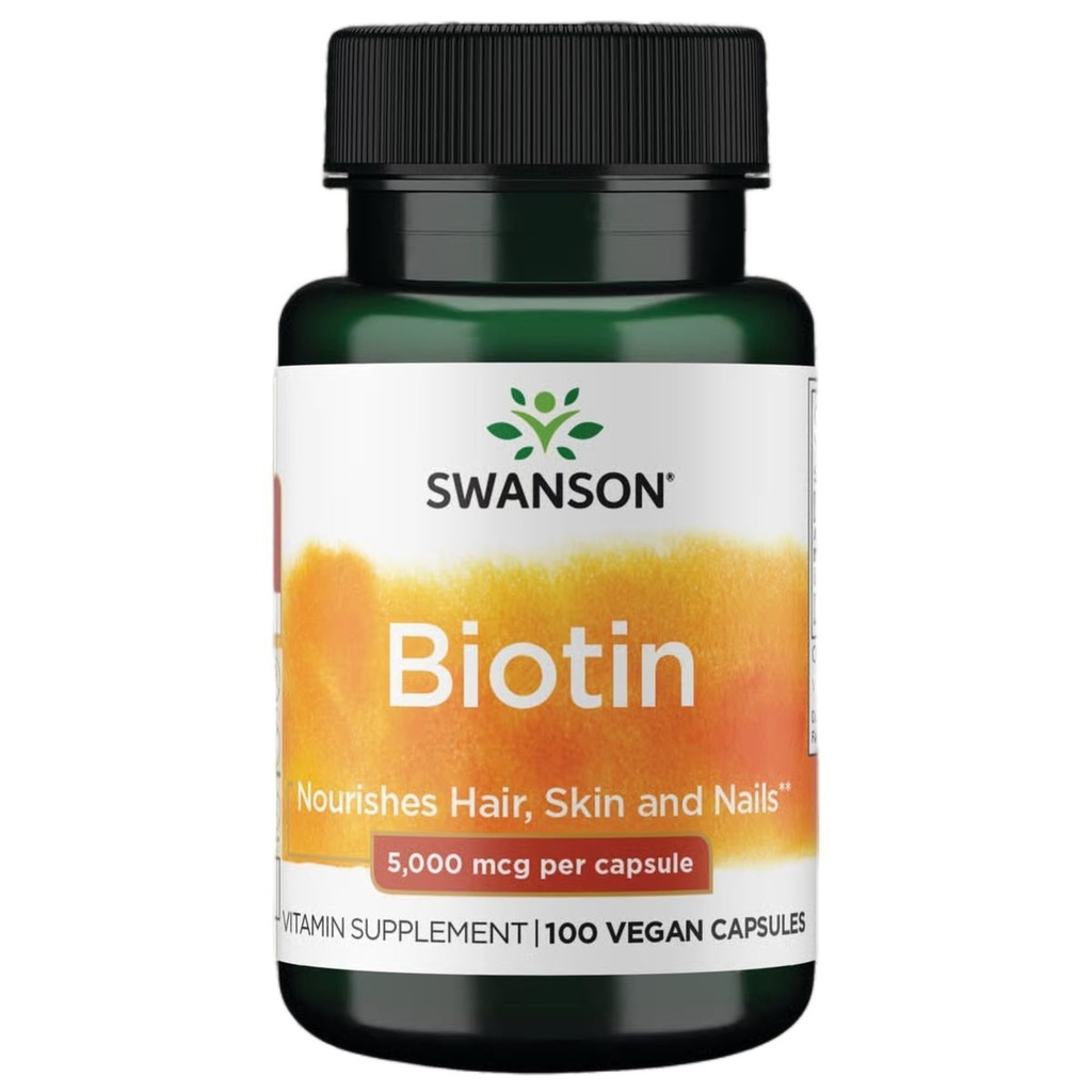 Swanson Biotin Witamina B7 5000 µg 100 kapsułki