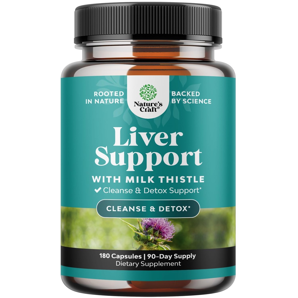 Czystość wątroby Detox & Naprawa 180 Kapsułki - Herbal Liver Support Milk Thistle Supplement - Silimarin Milk Tistle Supplements with Dandelion Root, Choline, Beetroot & Artichook Extract