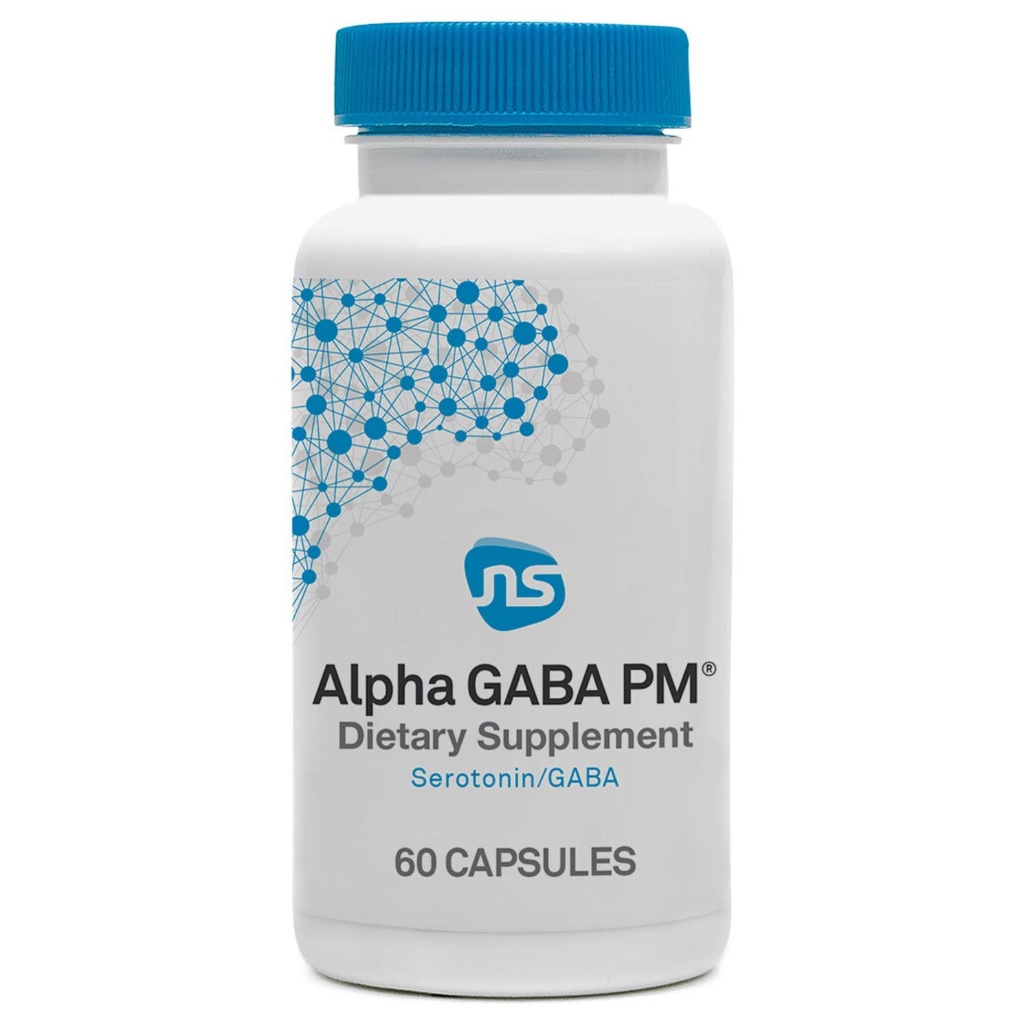 NeuroScience GABA PM Calm Sleep Aid dla dorosłych - 400mg L Theanine Supplement with 5 HTP for Brain Support & Magnez for Sleep - Soothe an Overactive Mind & Racing Thoughts (60 kapsułki)
