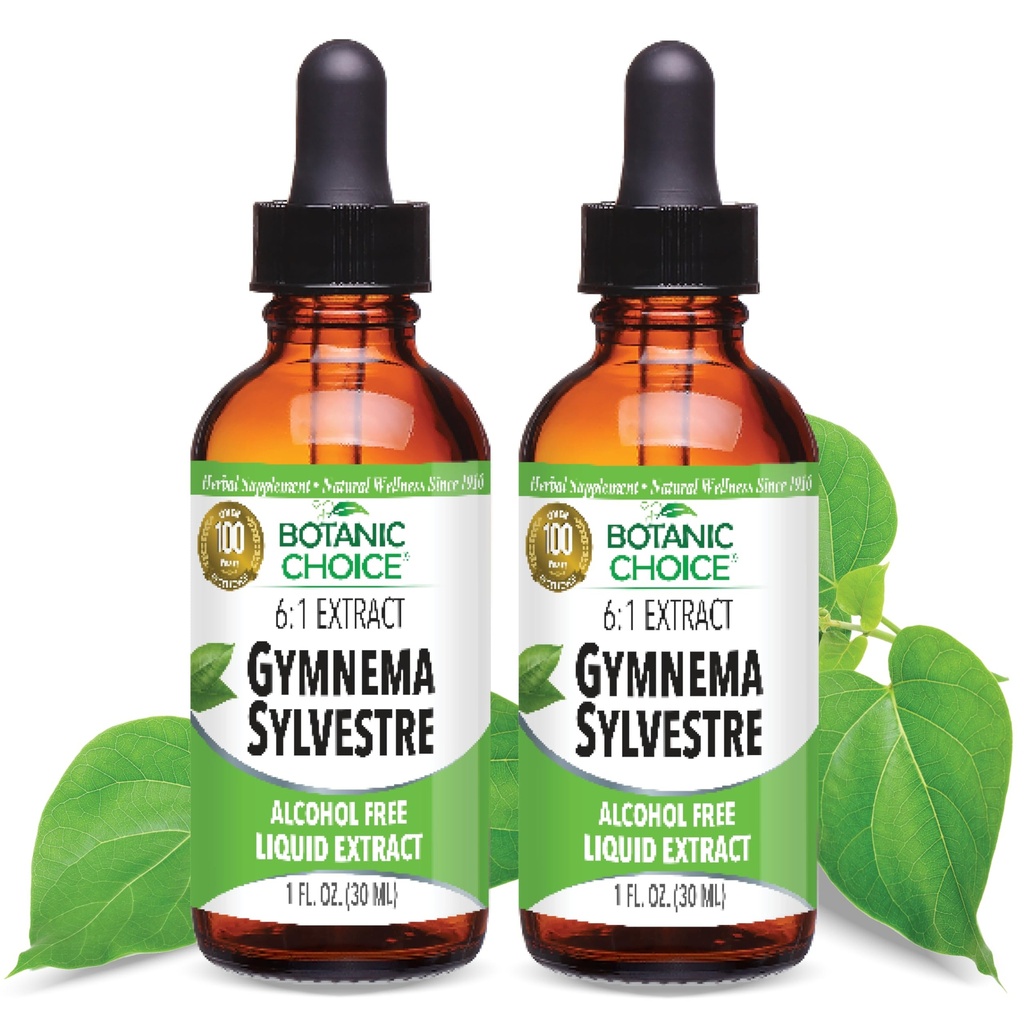 Wybór botaniczny: Gymnema Sylvestre Liquid Extract - Alkohol & Gluten Free, Non-GMO, 1oz 2 Pack