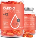 Wysoka wytrzymałość Omega 3 Olej rybny z witaminą K2- 1000mg, norweski olejek z łososia, EPA & DHA, Burless, Omega 3 Acids Supplement for Eyes, Brain, Heart & Immunity - 90 Kapsułki - Cardio