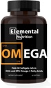 Omega-3 z olejów rybnych - 60 Softgels Value Bottle of Eicosapentaenic (EPA) & Docohexaenoic Acid (DHA) in a Black Grip Jar