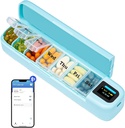 Daviky Smart Pill Organizator z alarmem, Bluetooth Daily Once a Day Pill Box 7 Day z APP, Weekly Travel Pill Case, Portable Pill Reminder for Medicines, Suplementy i Witaminy (Zielony)