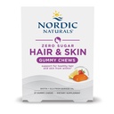 Nordic Naturals Zero Sugar Hair & Skin Gummy Chews, Truskawka Lemoniada - 27 Gummy Chews - Biotin + GLA z Oil Borage - Promotes Healthy Balance of Fats in Skin - Non-GMO - 27 Służenie