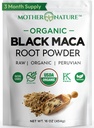 Organiczny, Surowy Peruwiański Czarny Maca Root Powder - Premium USDA Certified, Idealny dla mężczyzn i kobiet, Boost Workouts, Enhance Muscle Recovery, Non-GMO, Wegan Superfood, 16 oz