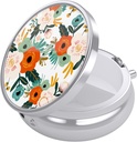 Nipichsha Pill Box, Mały piórnik do torebki i kieszeni, Cute Travel Medicine Organizator, Przenośny pojemnik na leki do przechowywania witamin, Leki, Olej rybny i suplementy, białe kwiaty