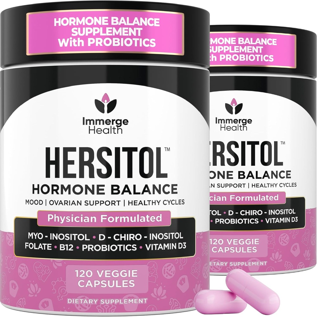 Hormon Równowaga dla kobiet, PCOS, Wsparcie jajników, Płodność, Cykl menstruacyjny 124; Myo- Inositol & D- Chiro Inositol Suplement 40: 1 Stosunek z kwasem foliowym, B12 & Probiotyki 124; Kobieta Witaminy 240 Kapsułki