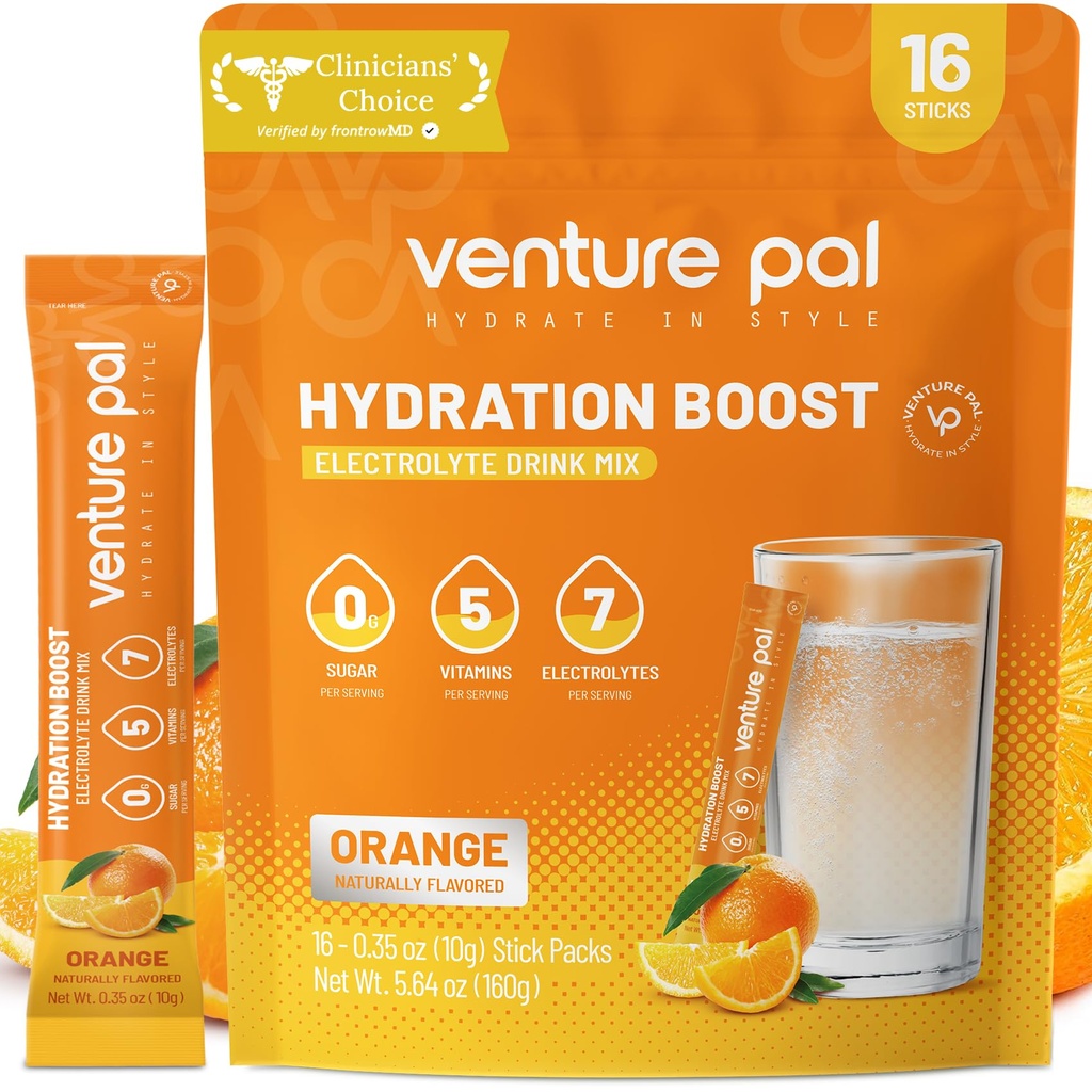 Penture Pal Sugar Free Electrolyte Powder Pakiety - Płynny codzienny IV Drink Mix dla szybkiego nawodnienia & Odzyskiwanie partii 124; 5 Witaminy & 7 Elektrolity 124; Keto Friendly 124; NieGMO 124; Certyfikowany Wegan 124; 16 Sticks