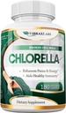 VibraxLabs Chlorella Kapsułki - Broken Cell Wall 600 mg Veggie Pills (1200 mg Serving) - Suplement z protein w proszku do naturalnej detoksykacji, Najlepsze z Spirulina, Brak posmaku, Made in USA