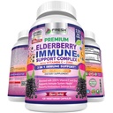 ŚWIEŻE ZDROWIE Elderberry Kapsułki - Wysoka potencja Czarna Elderberry z cynkiem i witaminą C - Premium 3- in-1 Wsparcie immunologiczne Witaminy dla dorosłych