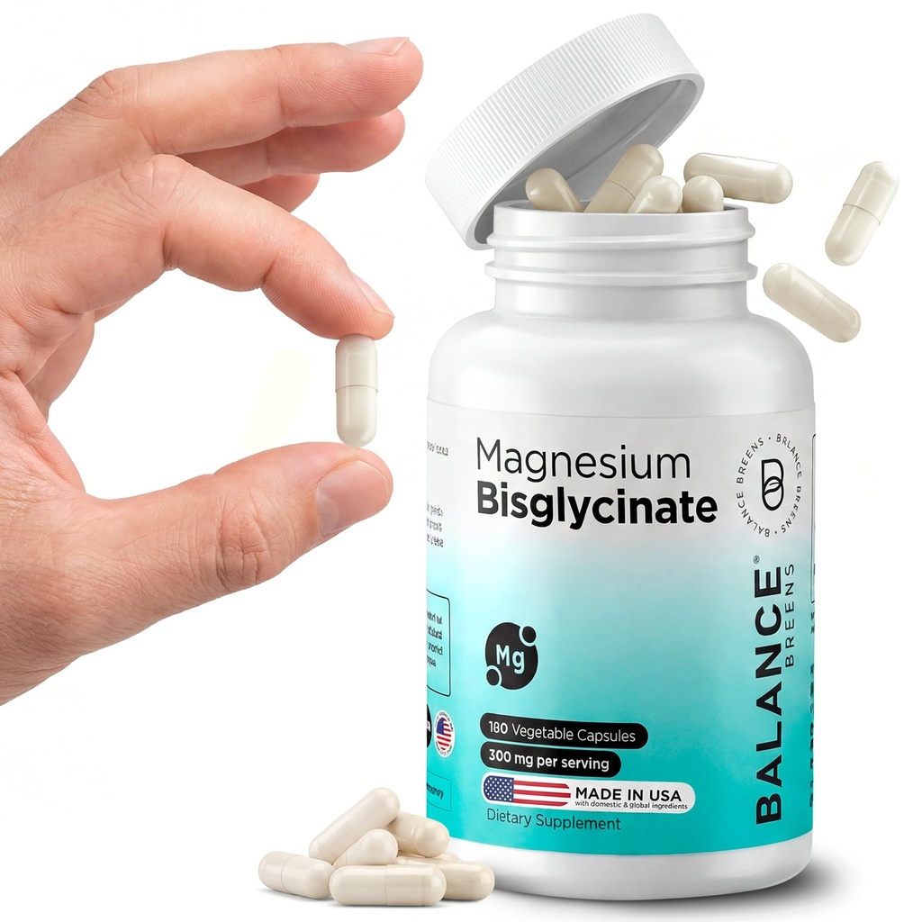 Magnezu Bisglicinate 200mg - Wysoka Absorpcja Chelatynowany Suplement Magnezu - Delikatny na żołądku, Bezglutenowy, Wspomaga sen, Skurcze mięśni i pozytywny nastrój - 120 Kapsułek (Opakowanie 1)