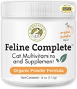 Wholistic Pet Organics Feline Complete Organic Pumpkin - 4 Oz - Multivitamin & Probiotic Proszek dla kotów - Naturalne Cat Food & Pomocnicze