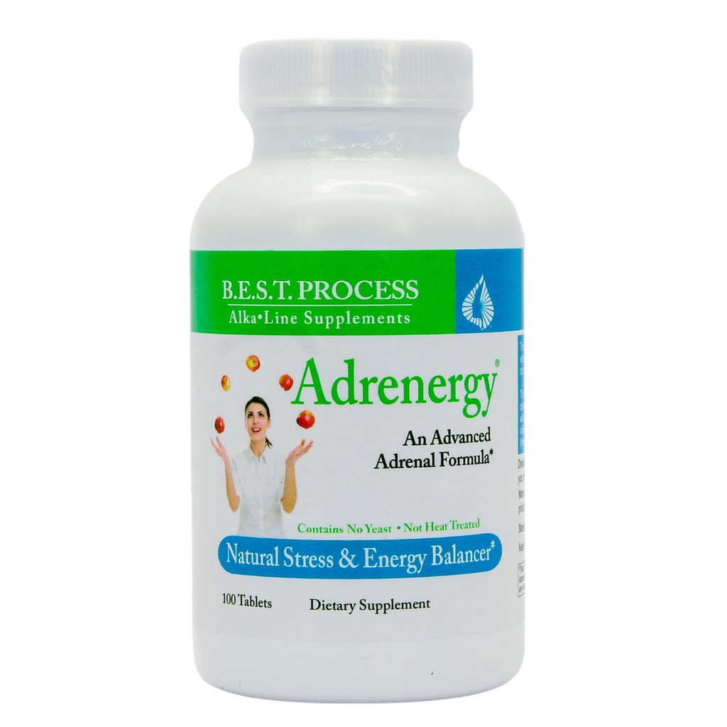 Adrenergy Best Process Alkaline - Naturalne wsparcie nadnerczy z Adrenal Gland Extract, Adaptogens, Witaminy i Minerały